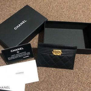 Brand new authentic Chanel boy bag cardholder